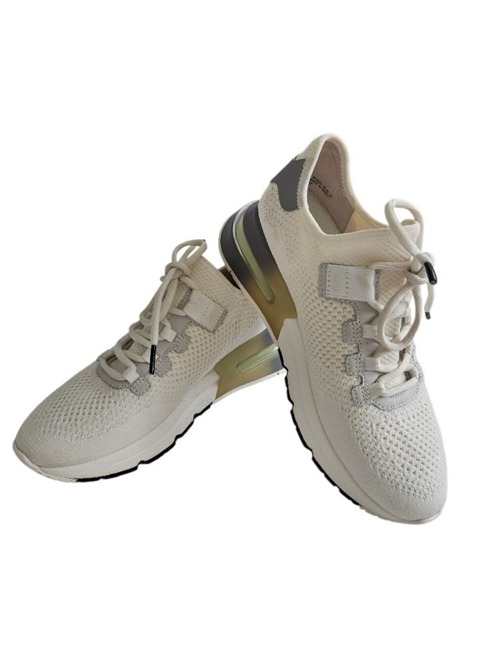 ASH KODI Cream Knit Sneakers with Light Gray Accent - Picture 12 of 14